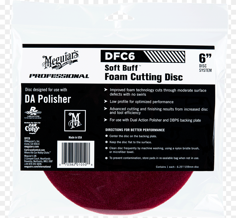 Meguiars Dfc6 Da Foam Cutting Disc Meguiars Rotary Foam Cutting Pad Png Image