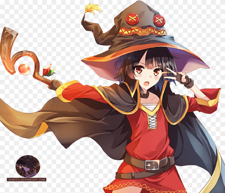 Megumin Konosuba Black And White Download Megumin Render, Book, Comics, Publication, Adult Png