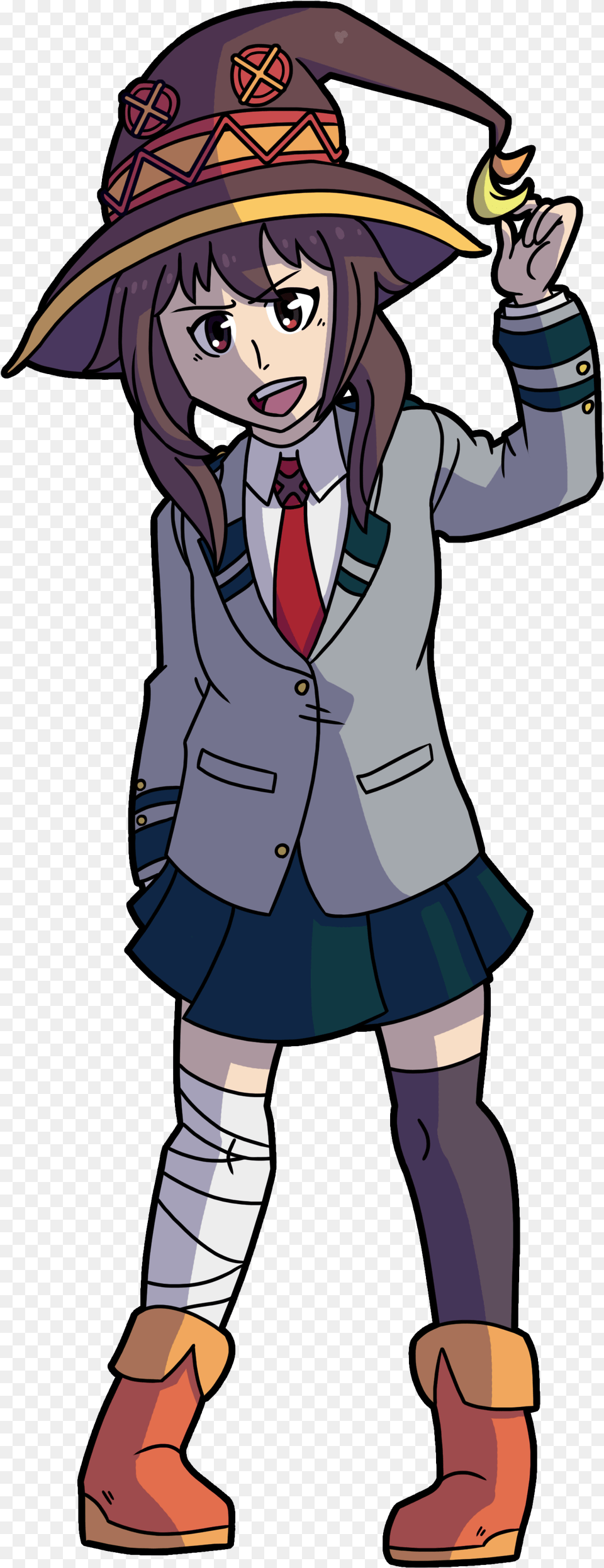 Megumin School Uniform, Book, Comics, Publication, Person Free Transparent Png