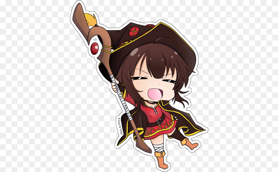 Megumin Vinyl Sticker Fictional Character, Book, Comics, Publication, People Png