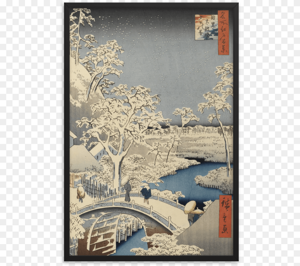 Meguro Drum Bridge And Sunset Hill By Hiroshige Meguro Drum Bridge And Sunset Hill, Art, Nature, Outdoors, Painting Free Transparent Png