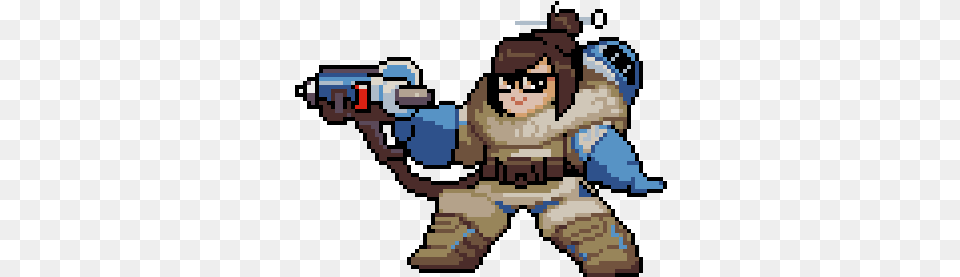 Mei From Overwatch Overwatch Pixel Spray Wrecking Ball, Firearm, Weapon, Person, Qr Code Png