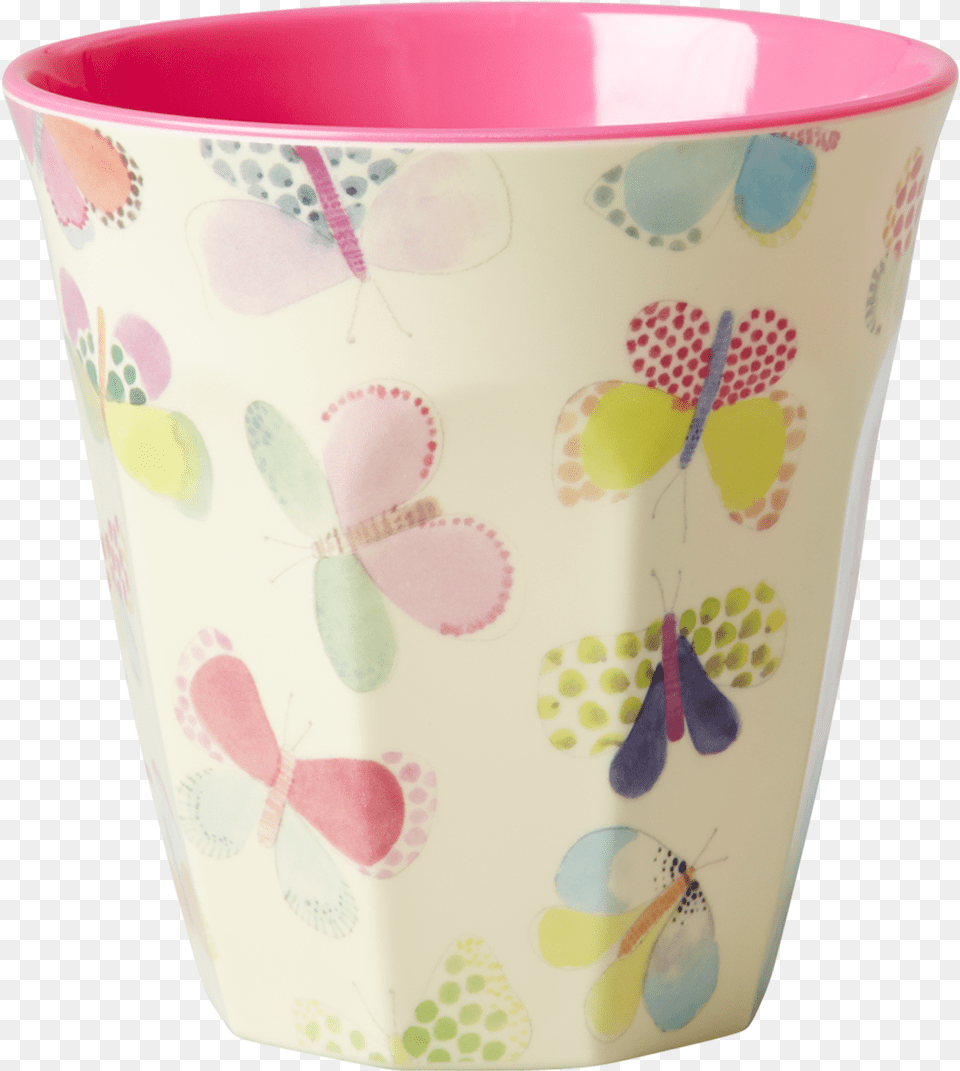 Melamine Cup With Butterfly Print Rice Two Tone Melamine Butterfly Cup, Art, Porcelain, Pottery Png