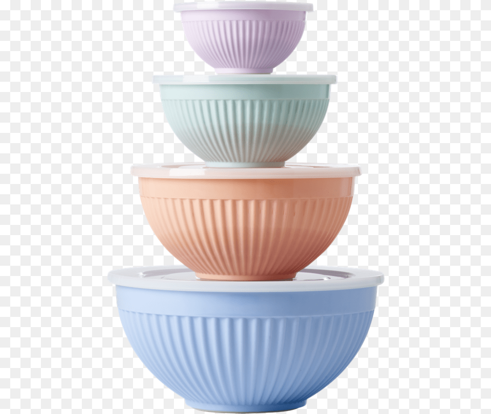 Melamine Stacking Storage Bowls Set Of 4 Shine Colours Rice Melamin Schssel, Bowl, Mixing Bowl, Hot Tub, Tub Free Png Download