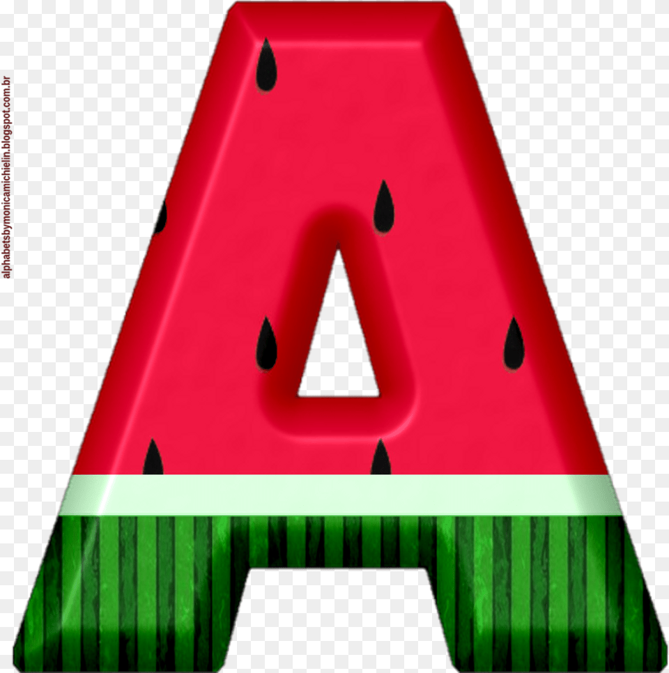 Melancia Alfabeto 0 Watermelon Alphabet U, Triangle, Green Free Png Download