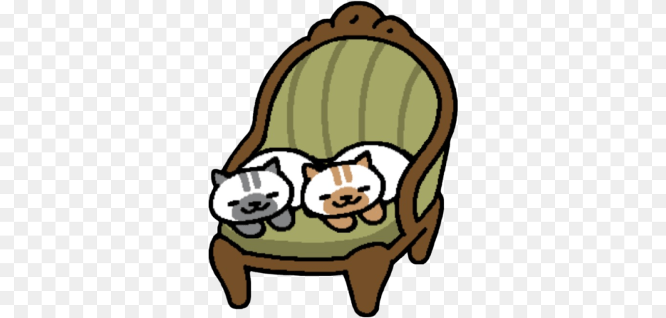 Melange And Macchiato Leaving Fur On The Antique Chair Neko Atsume Melange And Macchiato, Furniture, Baby, Person Free Png Download