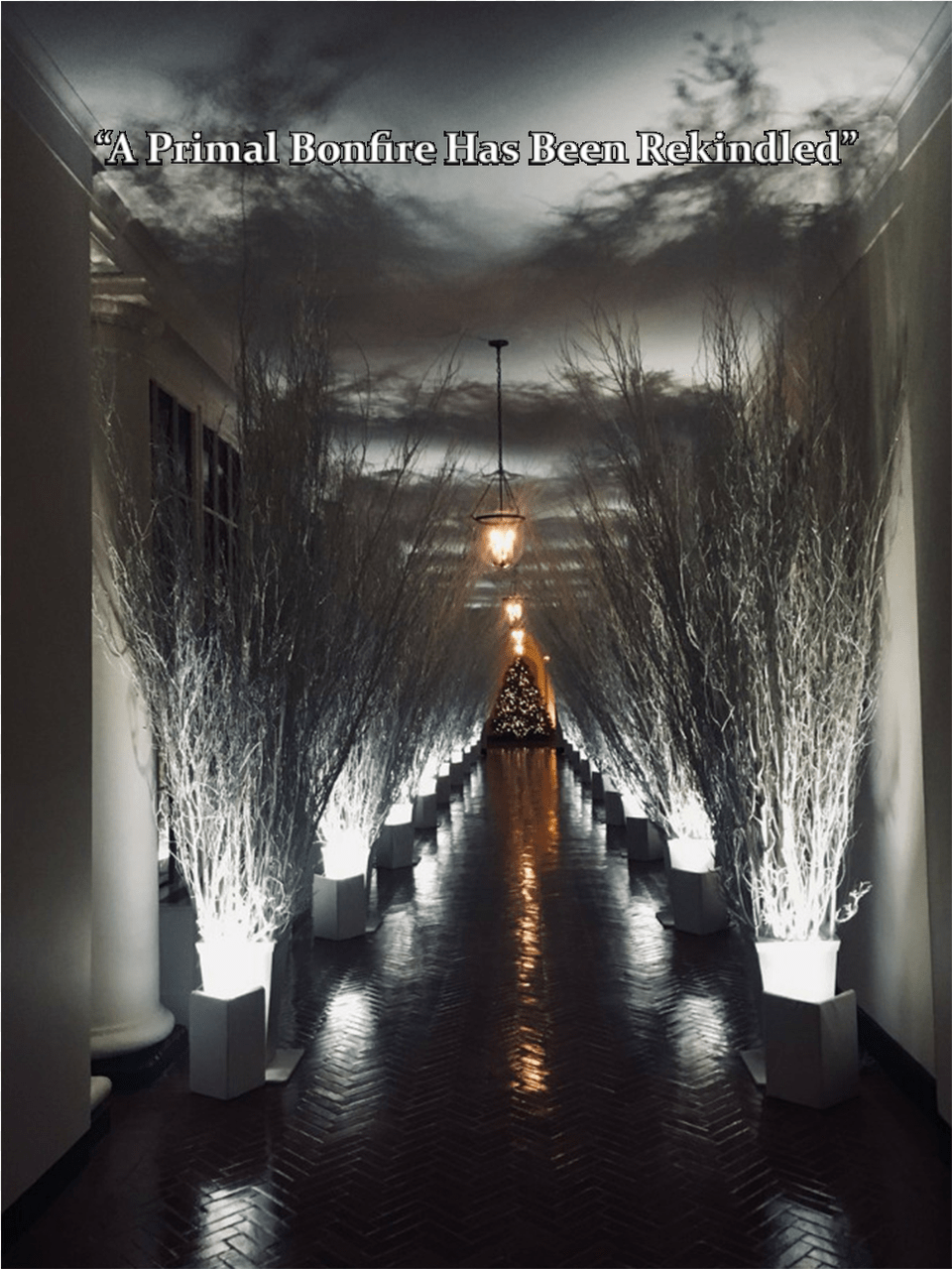 Melania White House Christmas Decorations, Architecture, Indoors, Corridor, Building Free Png