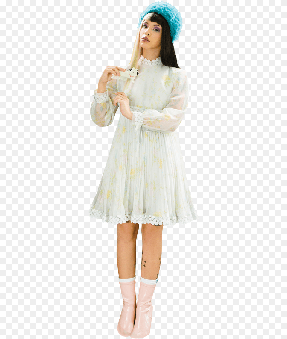 Melanie Martinez White Dress, Clothing, Costume, Person, Hat Png Image