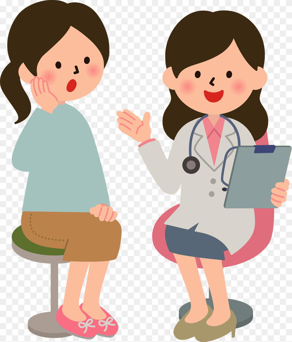 Melanie Medical Doctor With A Patient Clipart, Clothing, Coat, Baby, Person Png Image