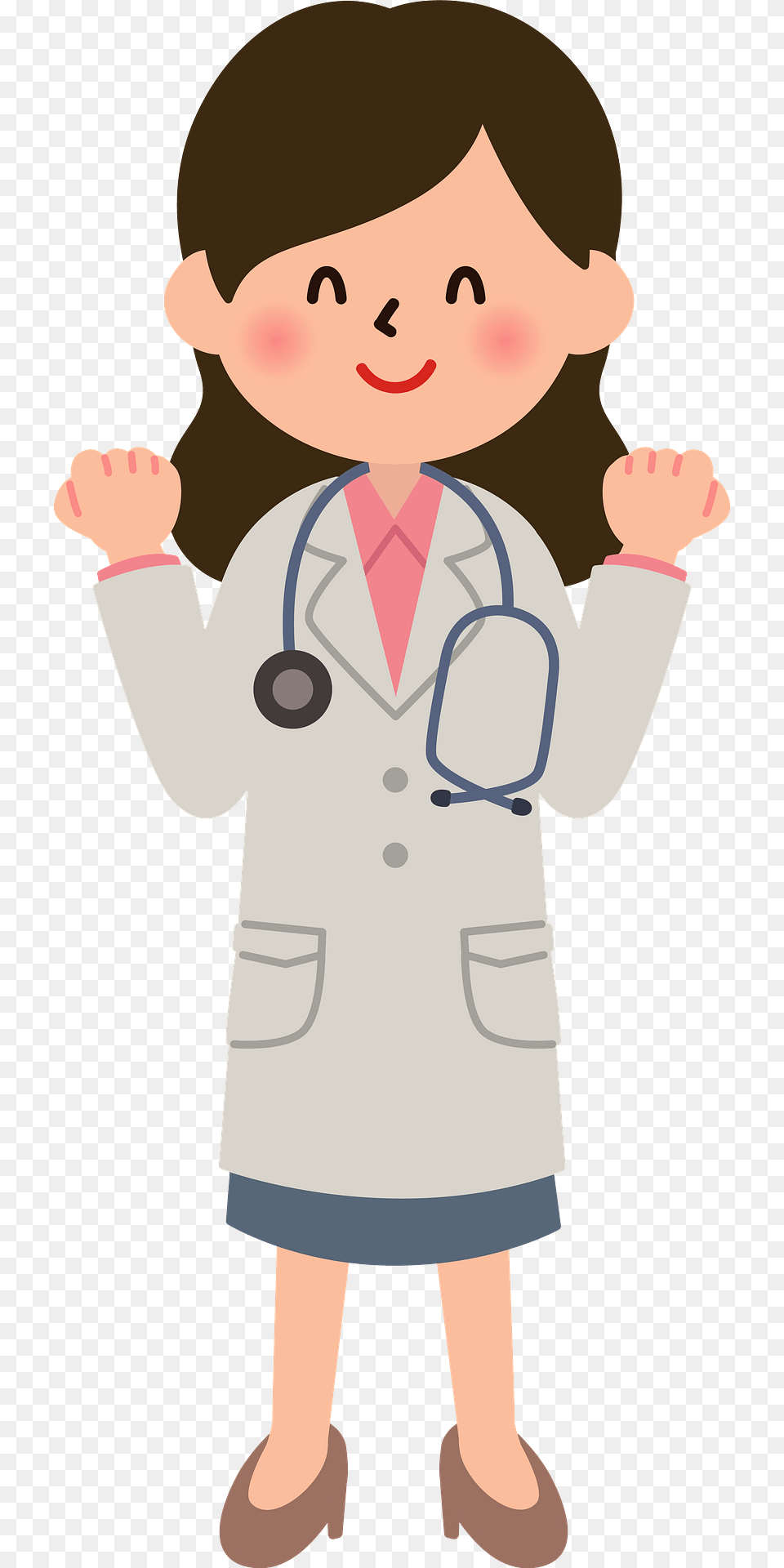 Melanie Medical Doctor Woman Is Pumping Fists Clipart, Baby, Clothing, Coat, Lab Coat Free Png Download
