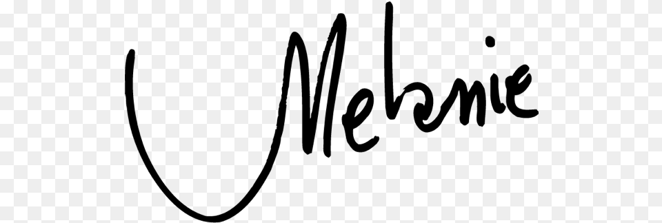 Melanie Signature Calligraphy, Gray Png
