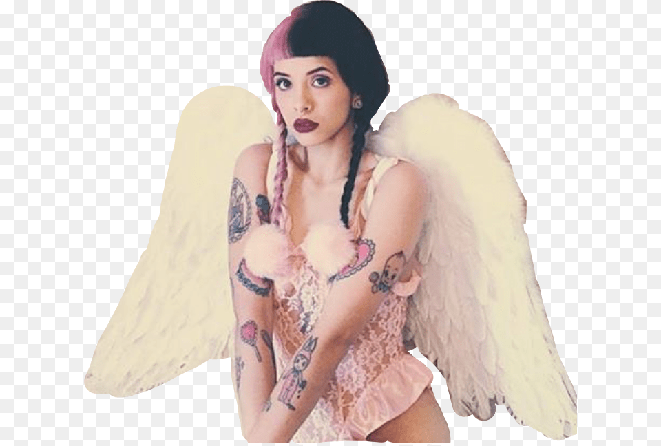 Melaniemartinez Angel Freetoedit, Person, Tattoo, Skin, Adult Free Png