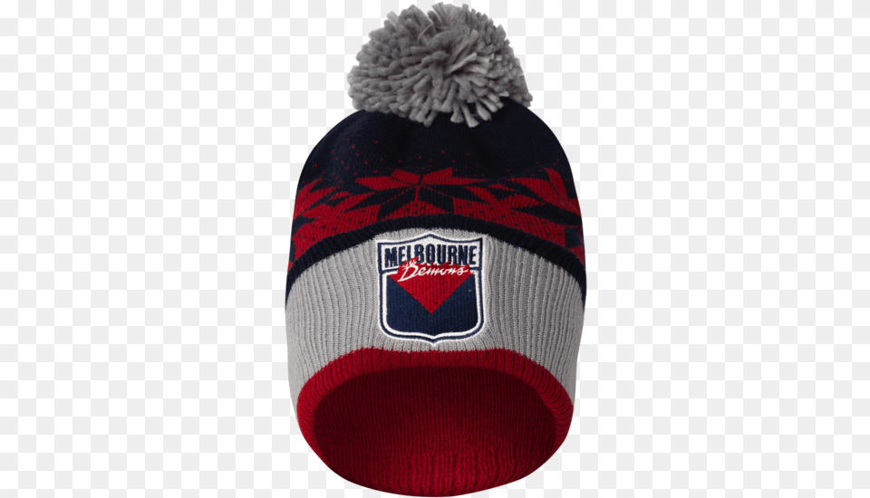 Melbourne Demons 2020 Adults Mens Winter Pom Pom Beanie Melbourne Football Club, Cap, Clothing, Hat, Baby Png