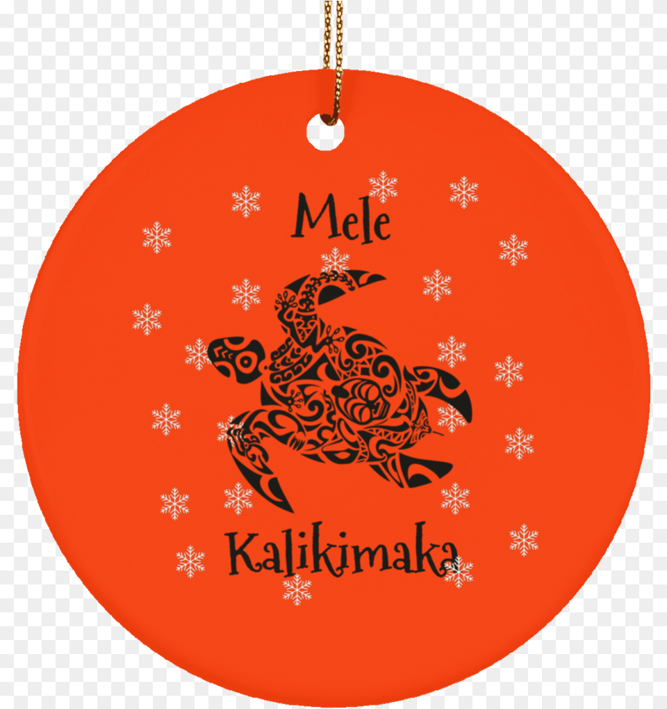 Mele Kalikimaka Tribal Turtle Christmas Ornament Ceramic Circle, Accessories, Animal, Bird, Sea Life Free Png Download