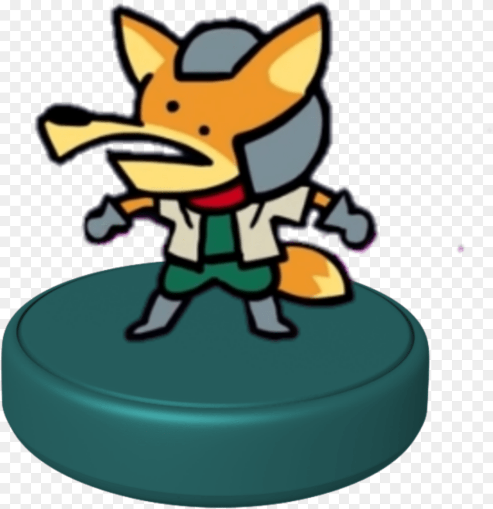 Melee Fox Into A Custom Amiibo Yet Fictional Character, Figurine, Birthday Cake, Cake, Cream Free Png