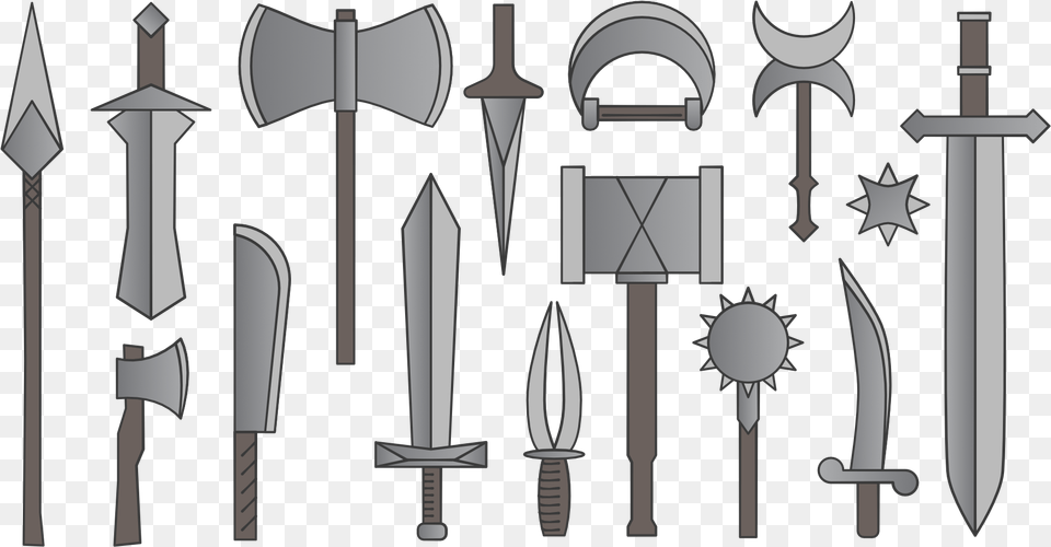 Melee Weapon Set Vector Graphics, Sword, Blade, Dagger, Knife Free Png
