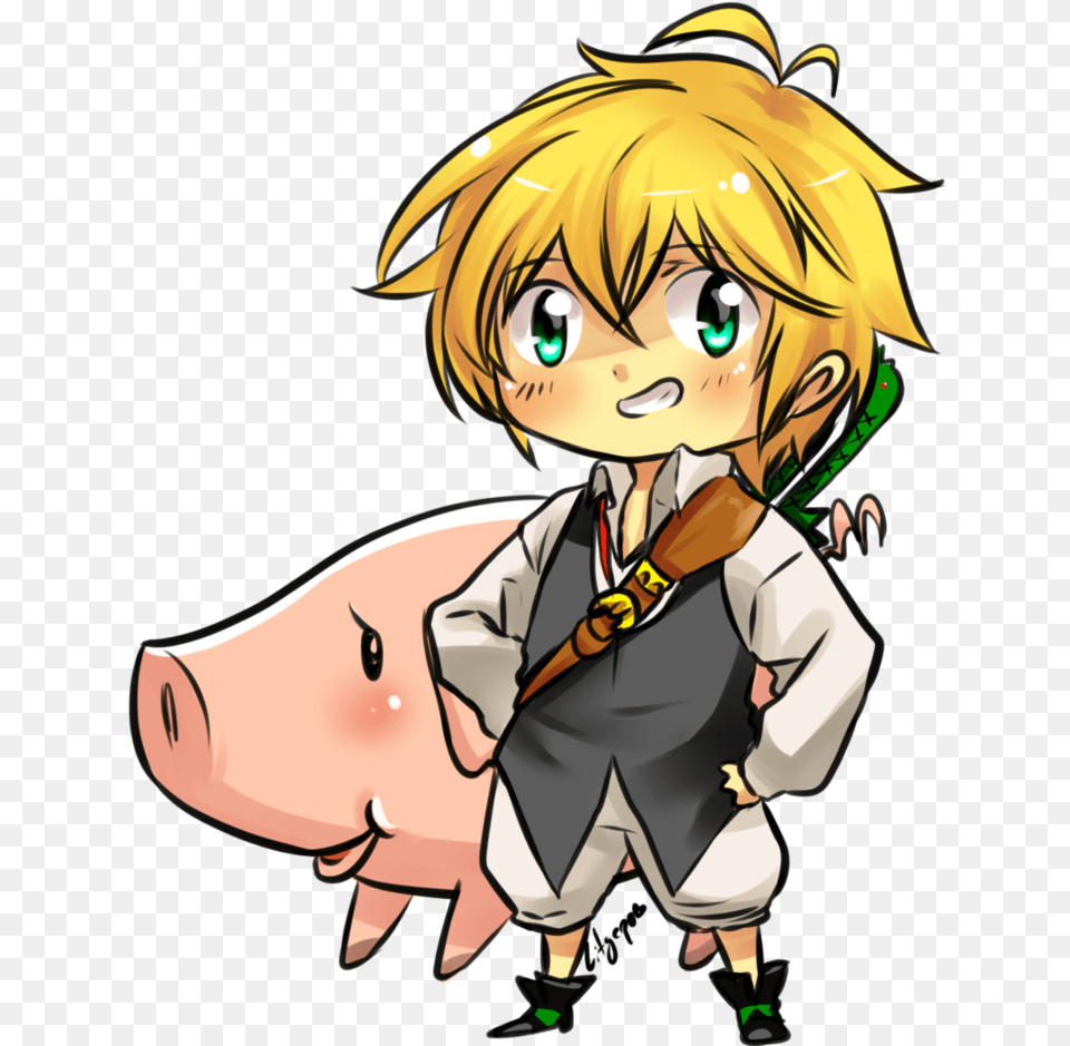 Meliodas Y Hawk, Book, Comics, Publication, Baby Png