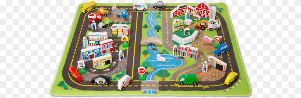 Melissa And Doug Deluxe Road Rug Play Set, Play Area, Transportation, Truck, Vehicle Png Image