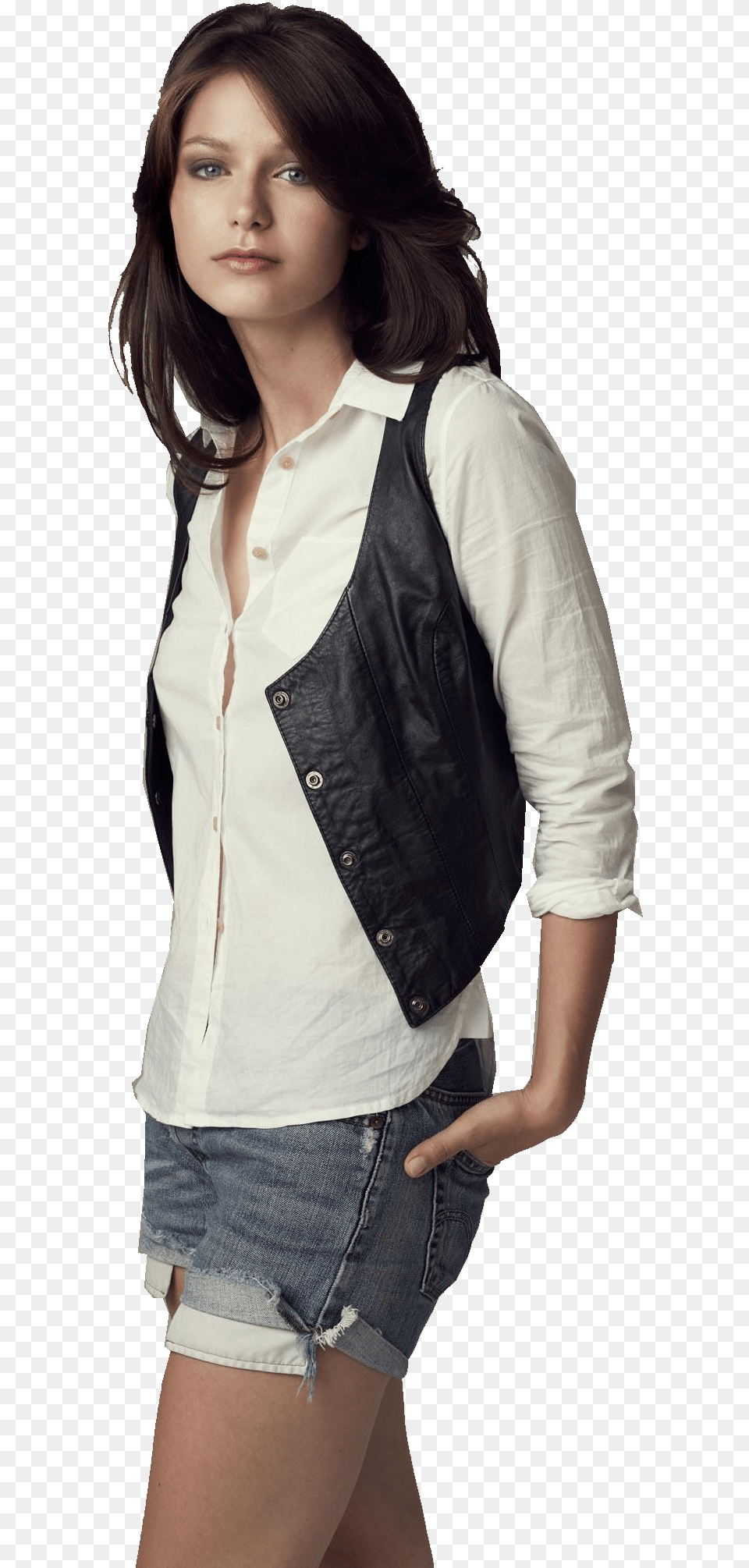Melissa Benoist Pic, Blouse, Vest, Clothing, Coat Png Image