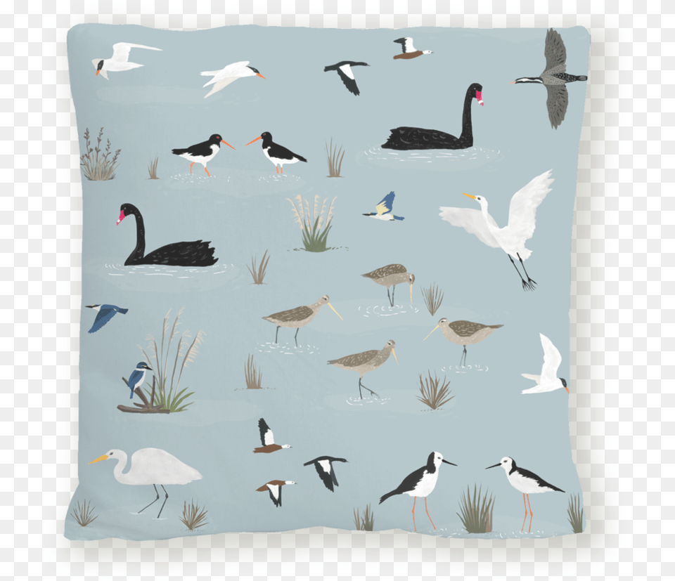 Melissa Boardman Bird Cushion Mockup Flock, Home Decor, Animal, Waterfowl, Plant Free Png