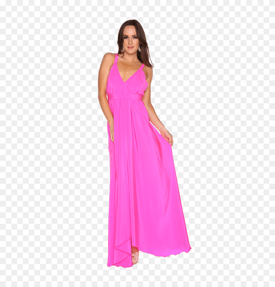 Melissa Kritsotakis Hot Pink Maxi Melissa Kritsotakis, Clothing, Dress, Evening Dress, Formal Wear Png Image