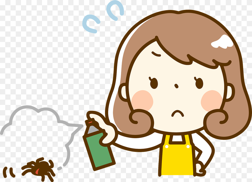 Melissa Woman Is Spraying Insecticide On A Bug Clipart, Baby, Person, Bag Png Image