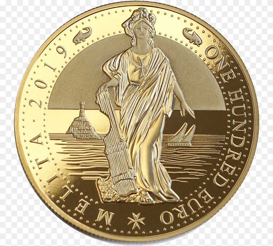 Melita Gold Coin 1oz 2019 Coin, Person, Money, Face, Head Png Image