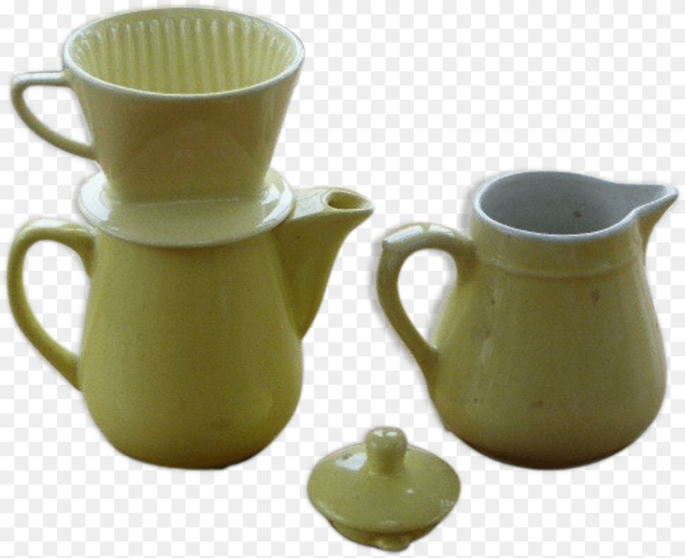 Melitta Coffee Service Consisting Of Coffee Maker Ceramic, Art, Jug, Porcelain, Pottery Png Image