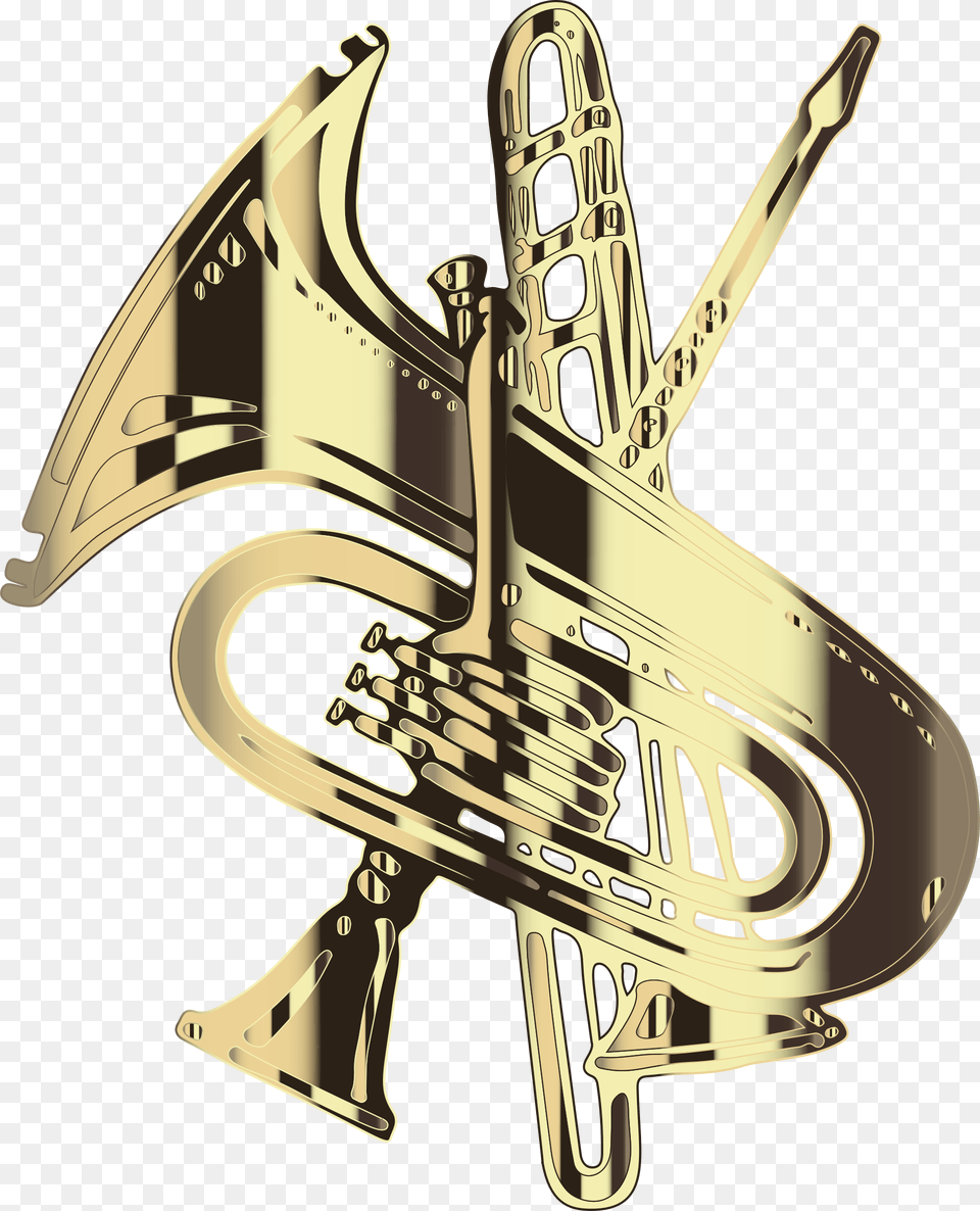 Mellophonemetalbrass Instrument Emblem, Musical Instrument, Brass Section, Horn, Bow Png Image