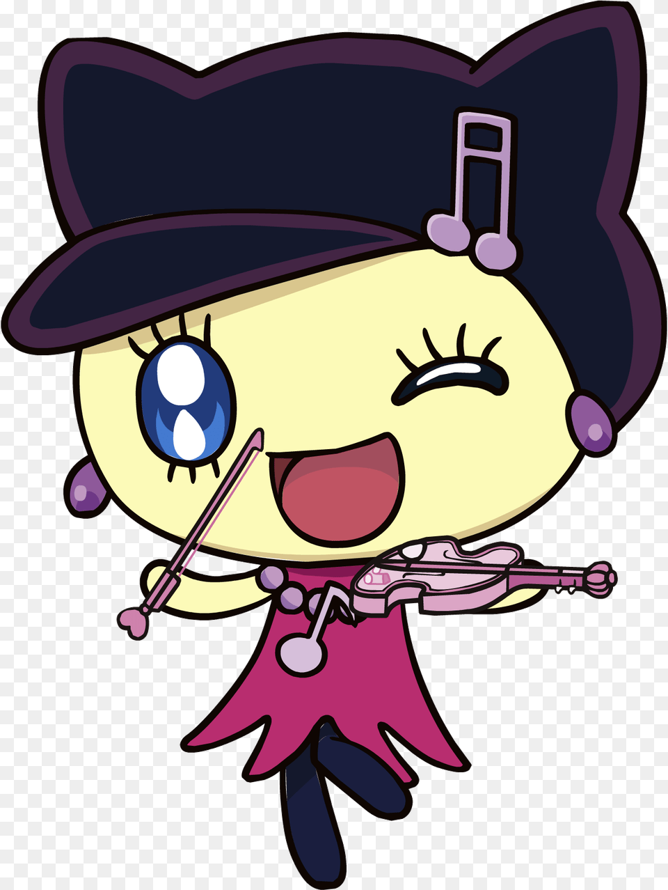 Melodytchi Playing The Violin, Cartoon, Performer, Person, Animal Png