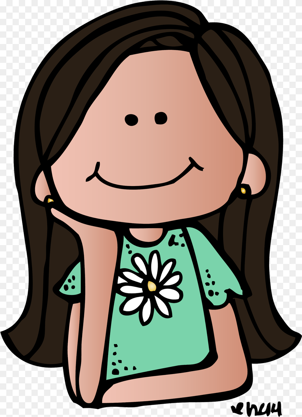 Melonheadz Teacher Brown Hair Brown Hair Teacher Clip Art, Baby, Person, Face, Head Png Image