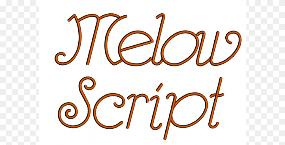 Melow Font Machine Embroidery Script Upper And Lower Calligraphy, Text, Handwriting Free Png