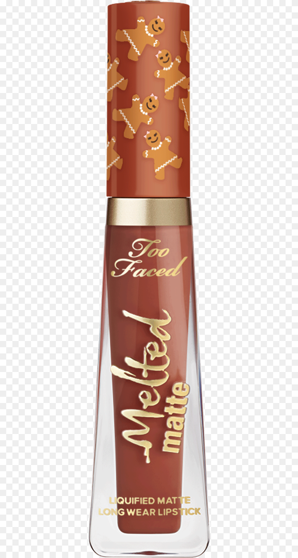 Melted Matte Gingerbread Girl Christmas Too Faced Gingerbread Girl Lipstick, Cosmetics, Can, Tin Png Image