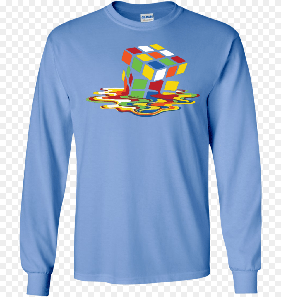 Melting Rubicks Cube Sheldon Cooper Ls Ultra Cotton T Shirt, Clothing, Long Sleeve, Sleeve, T-shirt Free Png