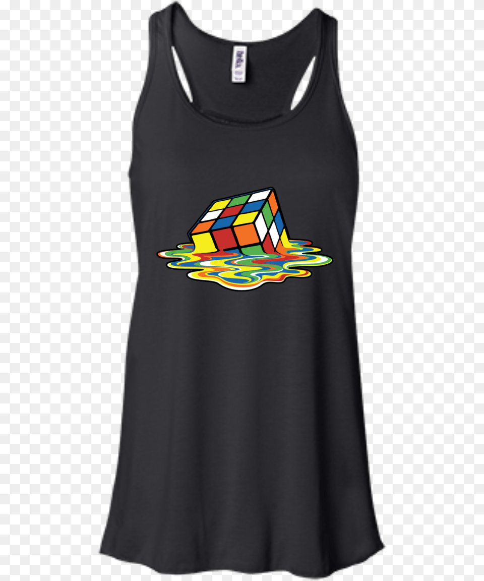 Melting Rubiks Cube Shirt I M Mostly Peace Love And Light, Clothing, Tank Top, Adult, Female Free Png