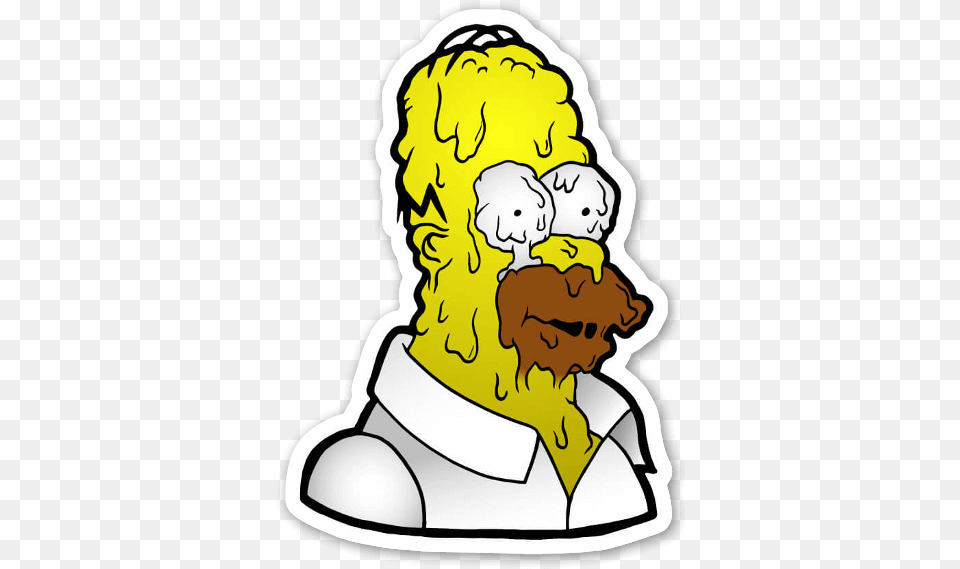 Melty Homer Simpson Sticker Los Simpson Stickers, Baby, Person, Face, Head Png