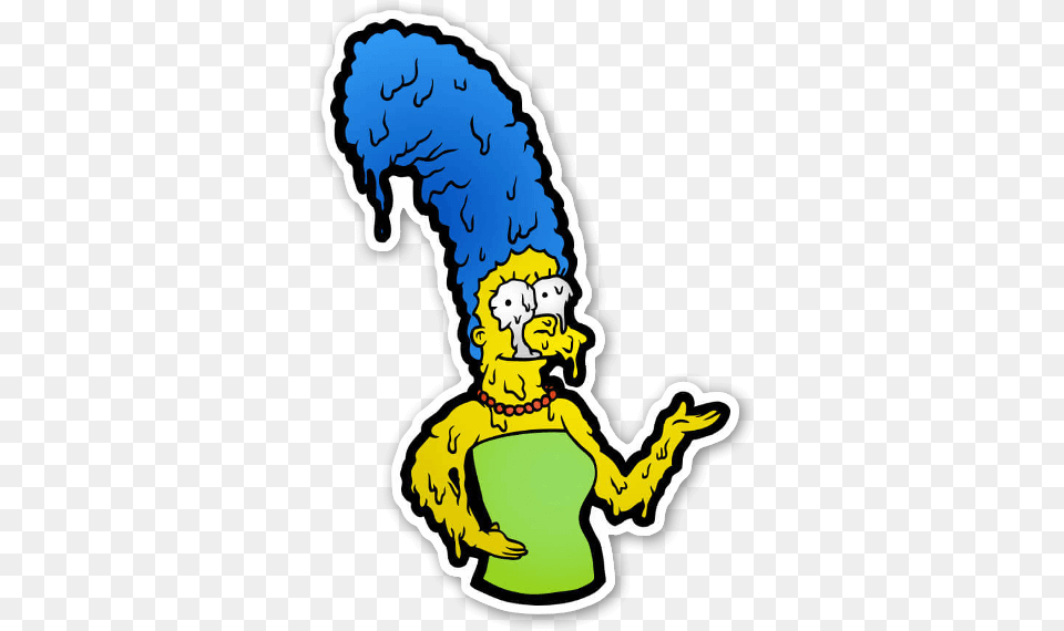 Melty Marge Simpson Sticker Art, Animal, Fish, Sea Life, Shark Png Image