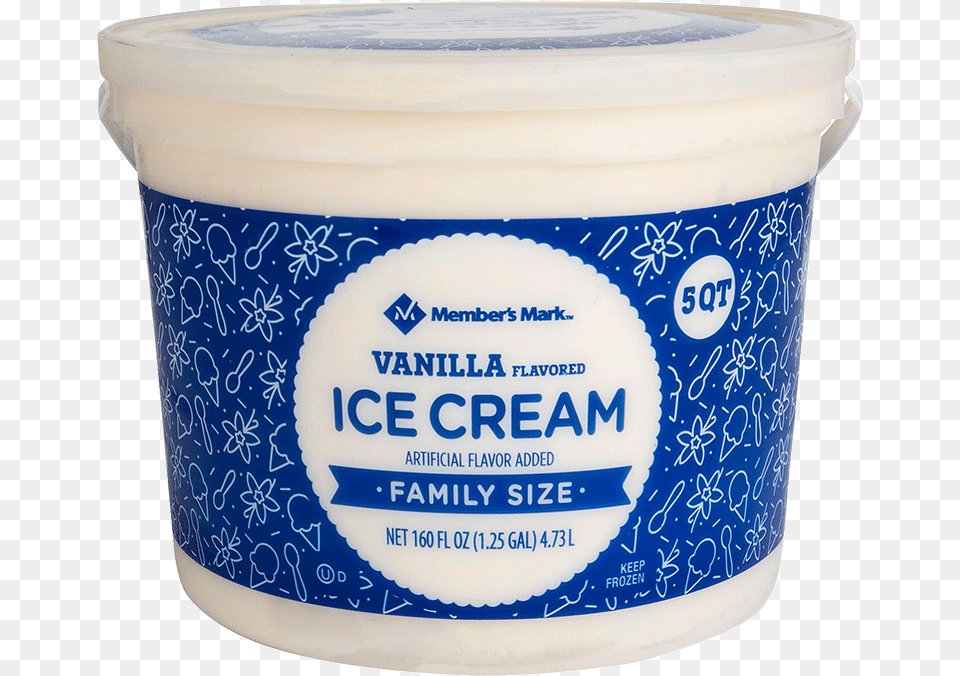 Members Mark Vanilla Ice Cream, Dessert, Food, Yogurt, Can Png Image