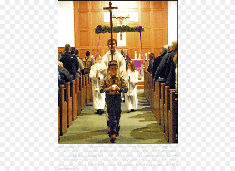 Members Of Diocesan Boy Scout Girl Scout And American Peace, Cross, Altar, Architecture, Prayer Free Png Download