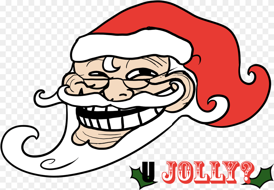 Meme Clipart Troll Santa Troll Face, Head, Person, Baby, Mustache Free Transparent Png