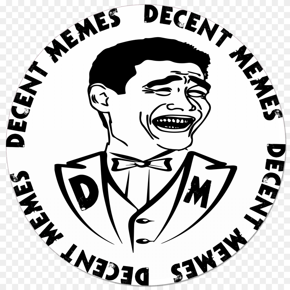 Meme Decent Memes Logo, Stencil, Sticker, Face, Head Free Transparent Png