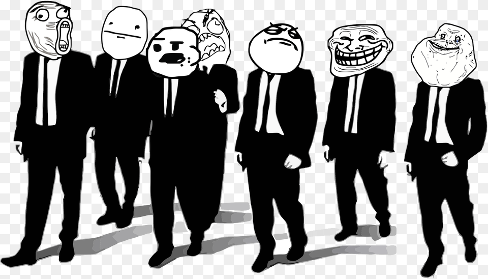Meme Faces Together Reservoir Dogs Meme Faces, Stencil, Publication, Person, People Png Image