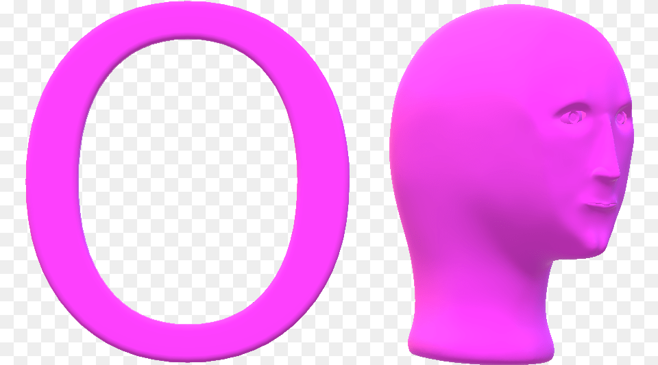 Meme Head Letter O, Purple, Adult, Female, Person Free Png