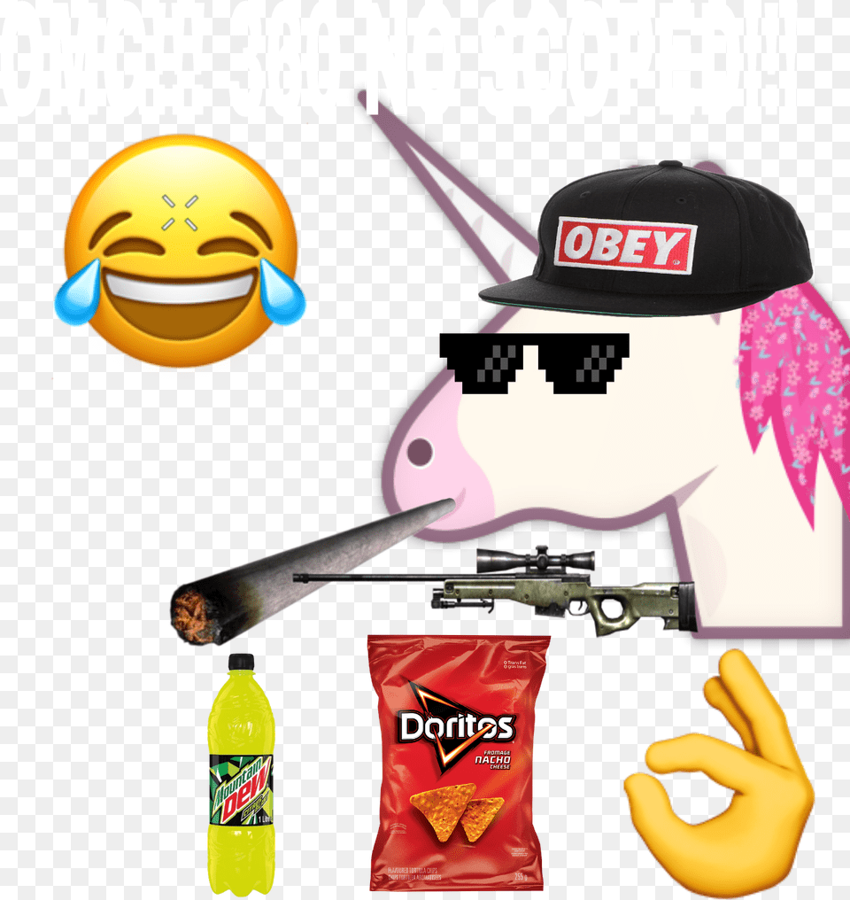 Meme Mlg, Person, Clothing, Hat, Firearm Free Png