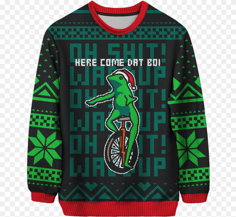 Meme Themed Ugly Christmas Sweaters That Will Remind You Sueteres De Navidad De Satan, Clothing, Hoodie, Knitwear, Sweater Free Png Download