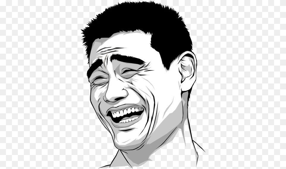 Meme Vector Yao Ming Laughing Face Meme, Art, Adult, Drawing, Person Free Png Download