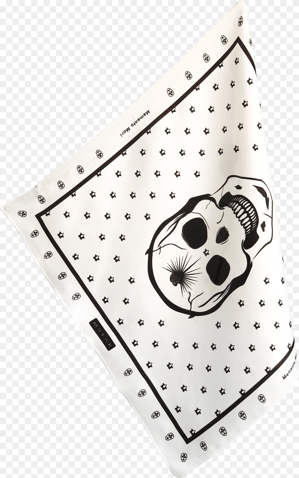 Memento Mori Black Man Silk Bandana Motif, Accessories, Headband, Face, Head Png