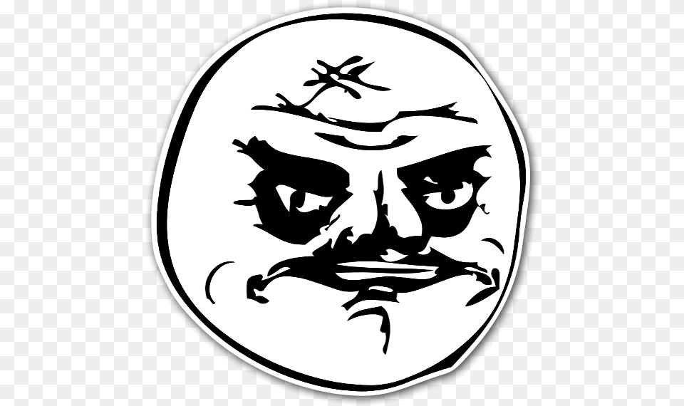 Memes Angry Face Me Gusta Face, Stencil, Sticker, Baby, Person Free Png Download