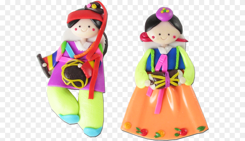 Memo Holder Pair Of 10 Pcs 05 10pairs20pcs Korean Doll Fridge Magnets Hanbok Couple, Toy, Face, Head, Person Free Png Download
