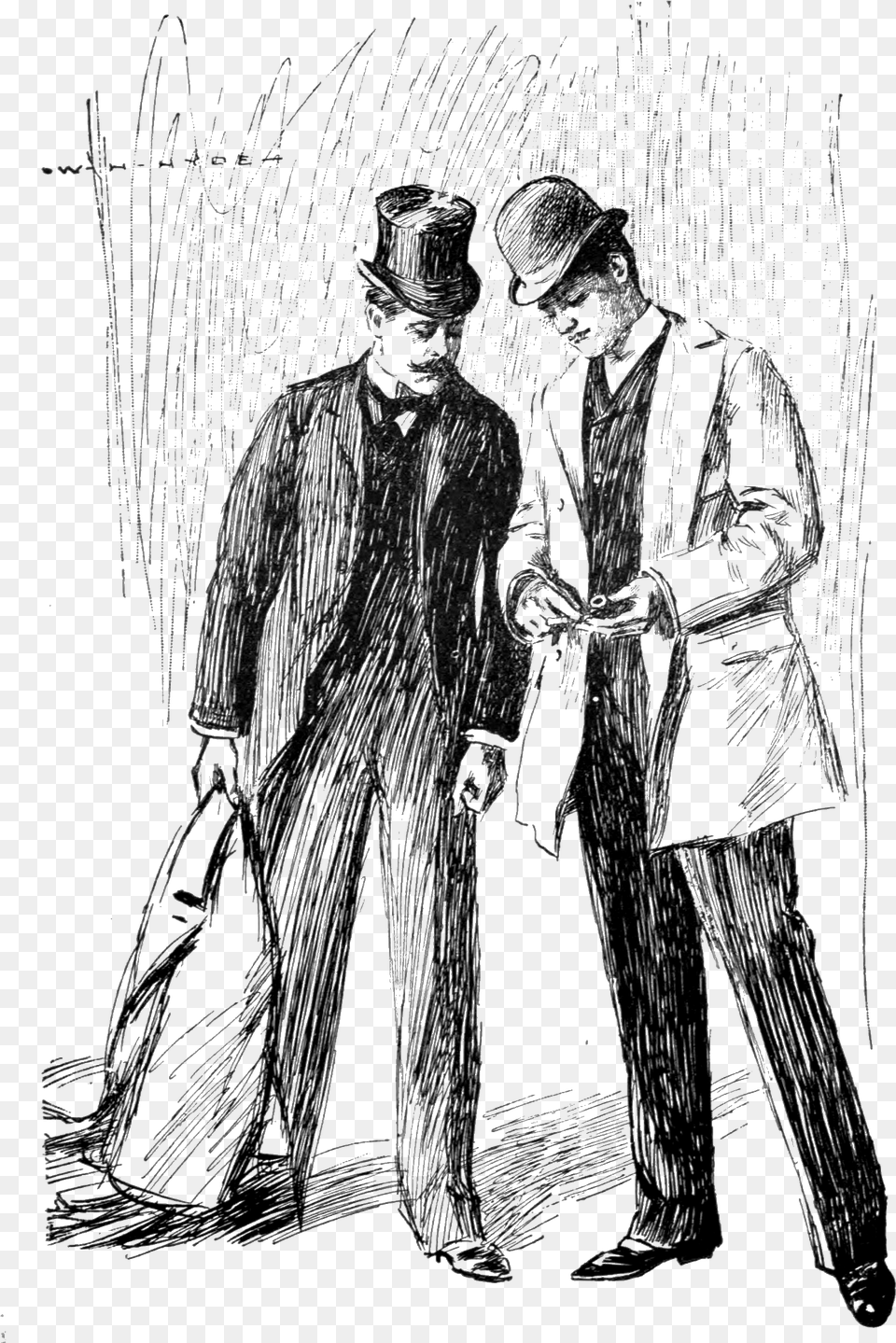 Memoirs Of Sherlock Holmes 1894 Burt Sherlock Holmes Original Art, Adult, Drawing, Male, Man Png